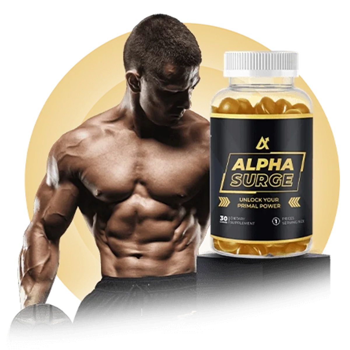 Alpha Surge Natural Men's Wellness Formula — Front Label